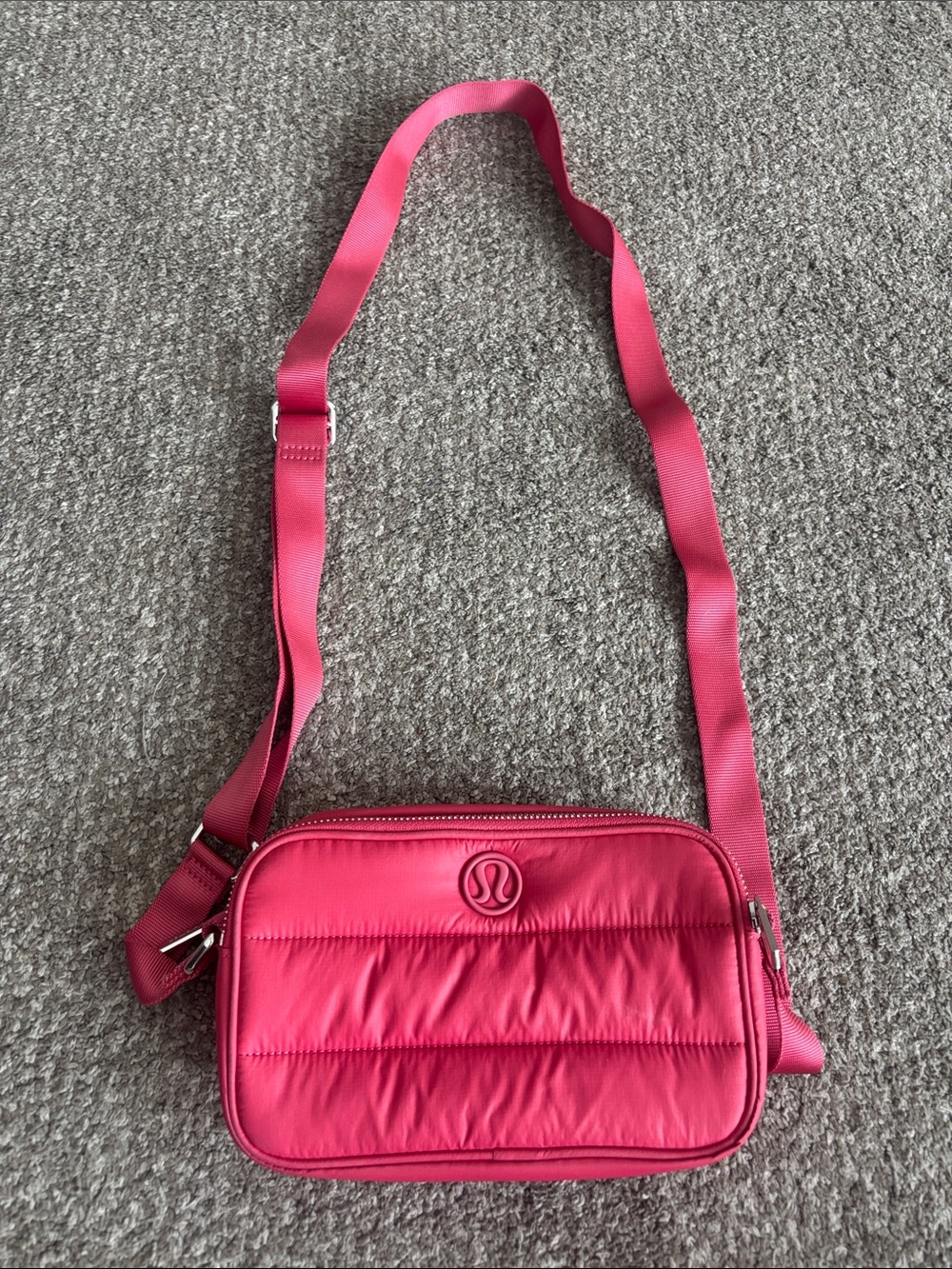 lululemon athletica Bright Pink Quilted Crossbody Bag